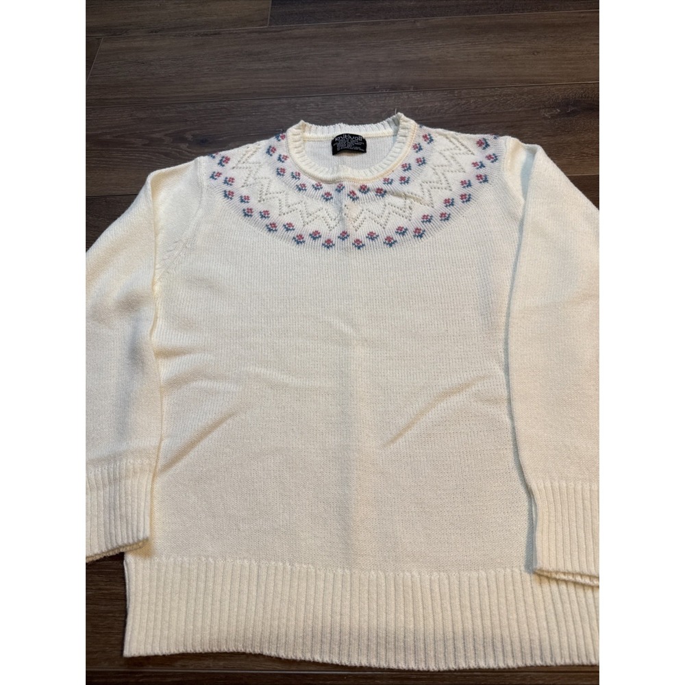 Rare Vintage Knitivo II Korea Embroidered Grandma Core Sweater Cozy Cottage